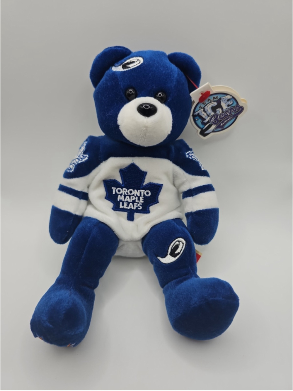 Vtg 99 Toronto Maple Leafs NHL Team Ice Authentic Bear Bean Plush 8” New w/ Tags